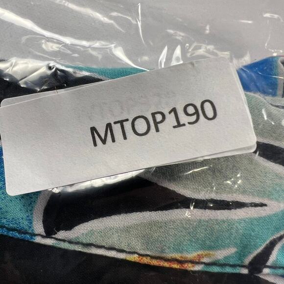 VANS Tailored Fit Tropical Hawaiian Short Sleeve Shirt Black Turquoise Size S - Picture 11 of 11